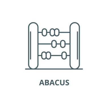 Abacus hat simgesi, vektör. Abacus anahat işareti, konsept sembolü, düz illüstrasyon