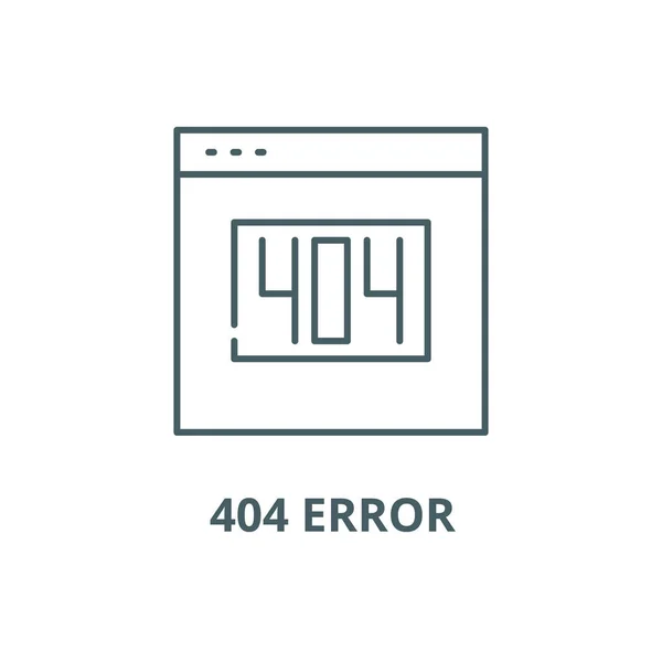 404 fel linje ikon, vektor. 404 fel dispositions tecken, koncept symbol, platt illustration — Stock vektor