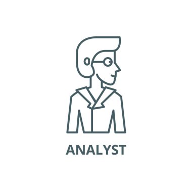 Analist hattı simgesi, vector. Analist anahat işareti, konsept sembolü, düz illüstrasyon