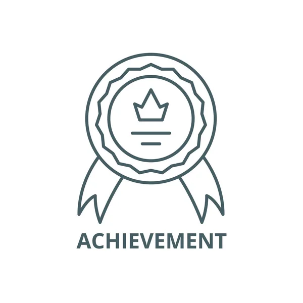 Achievement vonal ikon, vektor. Az eredmény vázlatjele, koncepció szimbóluma, lapos illusztráció — Stock Vector