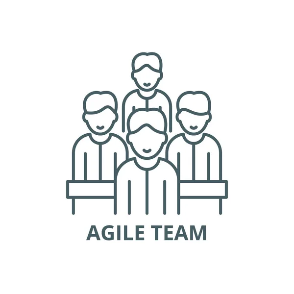 Icona della linea di squadra agile, vettore. Segno di contorno del team agile, simbolo concettuale, illustrazione piatta — Vettoriale Stock