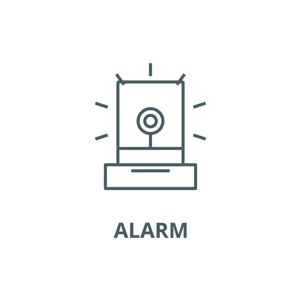 Alarm, światło, ikona linii przemysłowej, wektor. Alarm, lekki, przemysłowy znak konspektu, symbol koncepcyjny, płaska ilustracja — Wektor stockowy