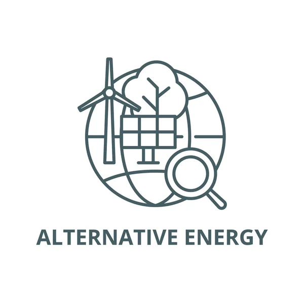 Icono de línea de energía alternativa, vector. Signo de contorno de energía alternativa, símbolo de concepto, ilustración plana — Archivo Imágenes Vectoriales