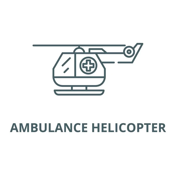 Ambulance helicopter line icon, vector. Ambulance helicopter outline sign, concept symbol, flat illustration — Stock Vector