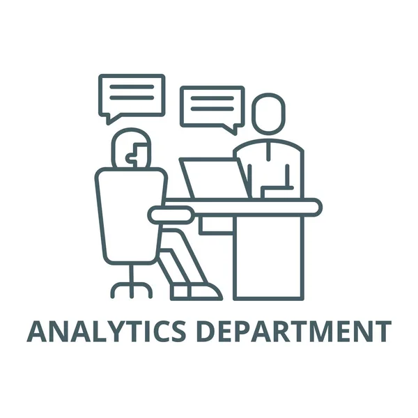 Ikona linii działu Analytics, wektor. Dział analityczny znak konspektu, symbol koncepcyjny, płaska ilustracja — Wektor stockowy