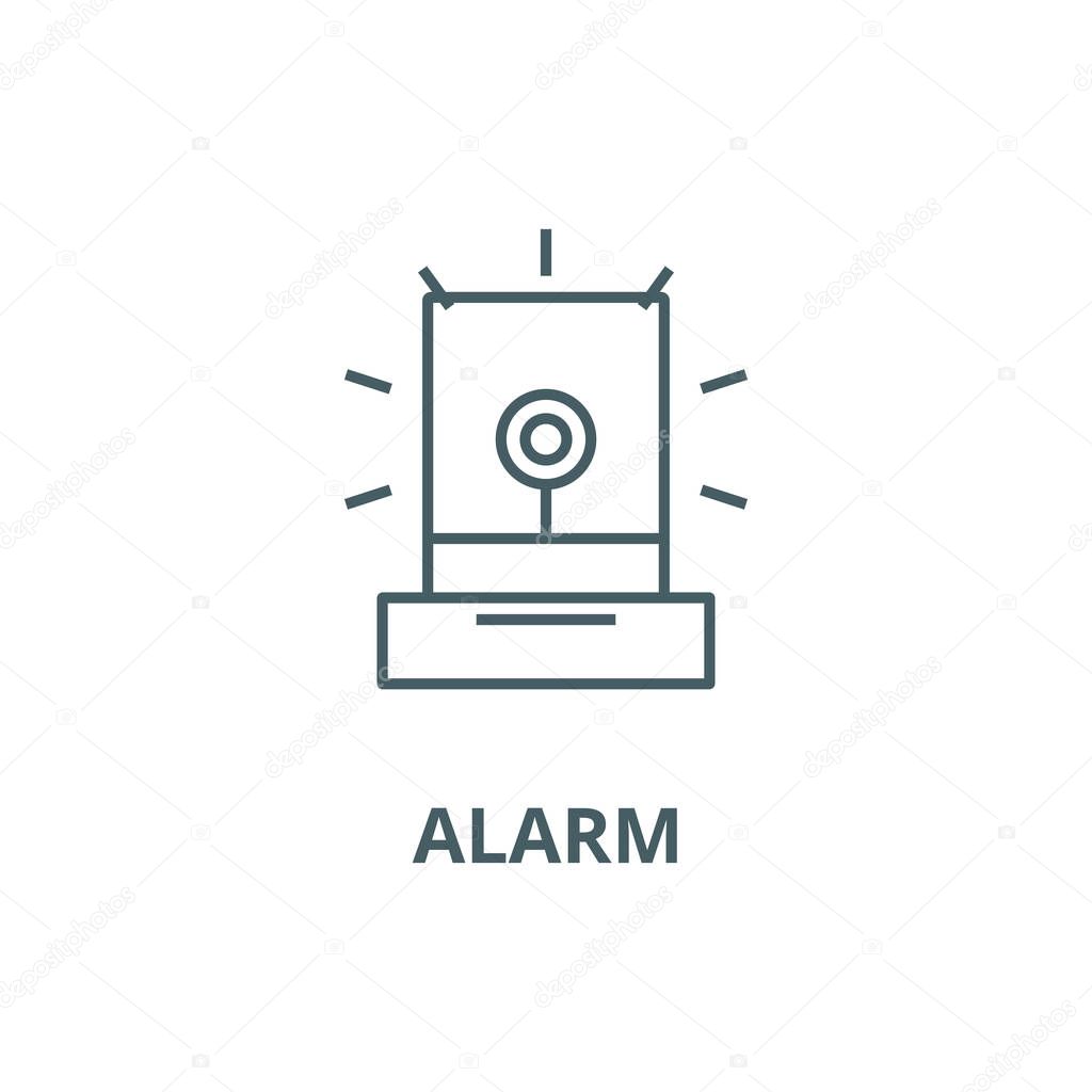 Alarm,light, industry line icon, vector. Alarm,light, industry outline sign, concept symbol, flat illustration