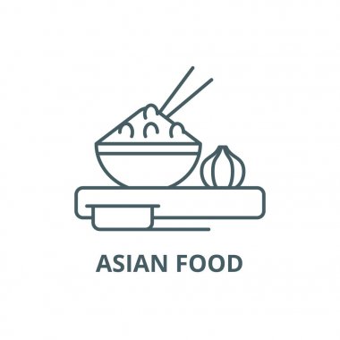 Asya gıda hattı simgesi, vektör. Asya gıda anahat işareti, kavramı sembolü, düz illüstrasyon