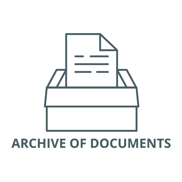 Archivo de documentos icono de línea, vector. Archivo de documentos esquema signo, símbolo de concepto, ilustración plana — Vector de stock