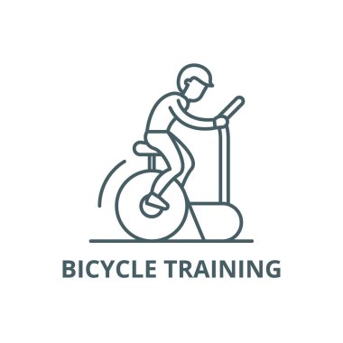 Bisiklet Eğitim hattı simgesi, vektör. Bisiklet Eğitim anahat işareti, kavramı sembolü, düz illüstrasyon