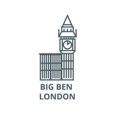 Büyük ben Londra çizgi simgesi, vektör. Büyük ben Londra anahat işareti, kavramı sembolü, düz illüstrasyon