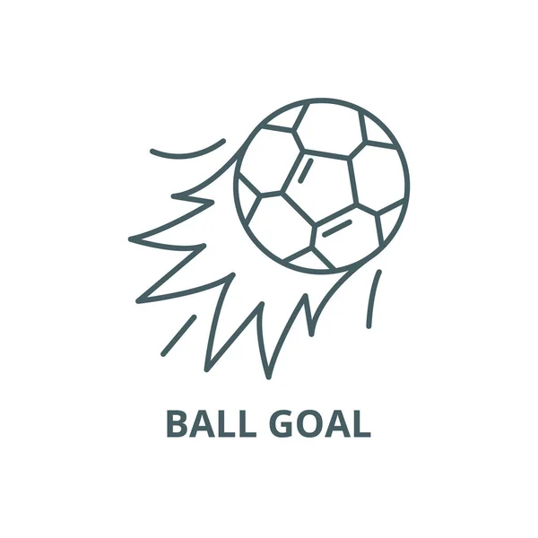 Ball goal line icon, vector. Ball goal outline sign, concept symbol, flat illustration