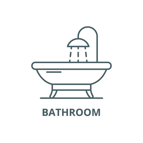 Icono de línea de baño, vector. Signo del contorno del baño, símbolo del concepto, ilustración plana — Vector de stock