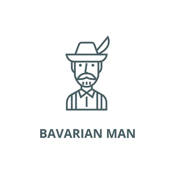 Bavarian man line icon, vector. Bavarian man outline sign, concept symbol, flat illustration — Stock Vector