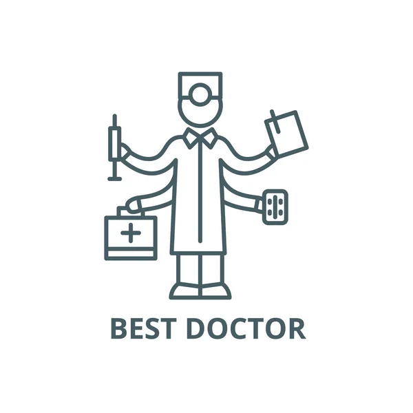 Best doctor line icon, vector. Best doctor outline sign, concept symbol, flat illustration