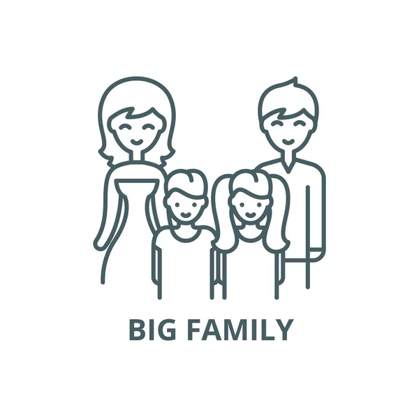 Großes Familienzeilensymbol, Vektor. großes Familienumrissschild, Konzeptsymbol, flache Abbildung — Stockvektor