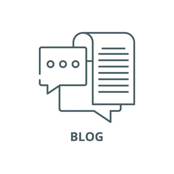 Icono de línea de blog, vector. Signo del esquema del blog, símbolo del concepto, ilustración plana — Archivo Imágenes Vectoriales