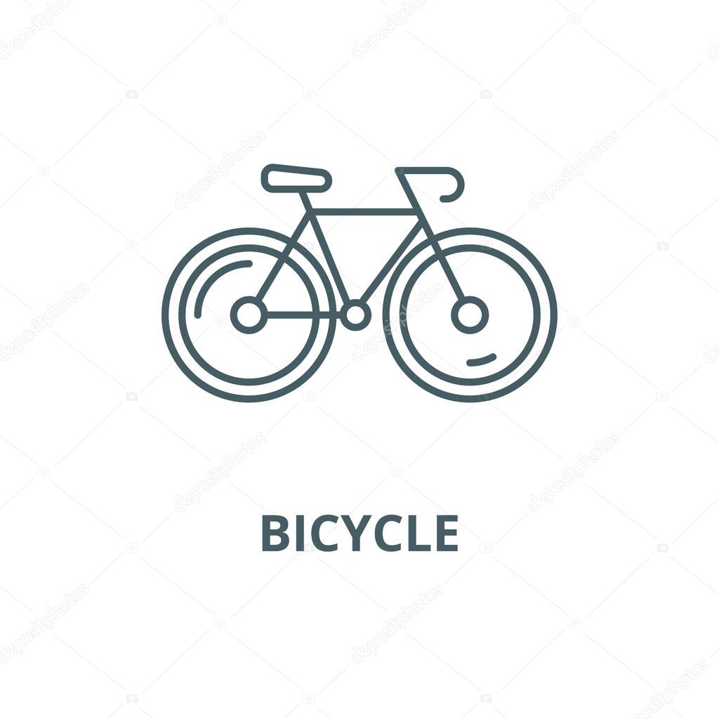 Bicycle line icon, vector. Bicycle outline sign, concept symbol, flat illustration