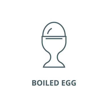 Haşlanmış yumurta çizgisi simgesi, vektör. Haşlanmış yumurta anahat işareti, konsept sembolü, düz illüstrasyon