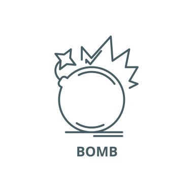 Bomba hattı simgesi, vektör. Bomba anahat işareti, kavramı sembolü, düz illüstrasyon