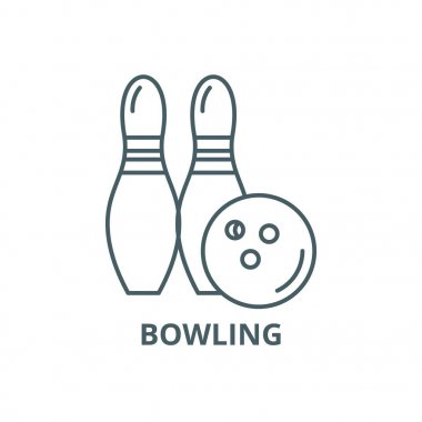 Bowling hattı simgesi, vektör. Bowling anahat işareti, kavramı sembolü, düz illüstrasyon
