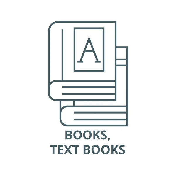 Books,text books line icon, vector. Books,text books outline sign, concept symbol, flat illustration — Stock Vector