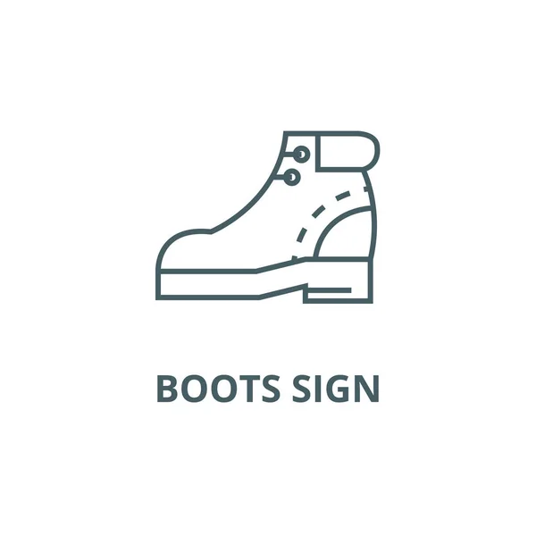 Το εικονίδιο της γραμμής με τις μπότες, διάνυσμα. Μπότες υπογραφή περίγραμμα, σύμβολο concept, επίπεδη απεικόνιση — Διανυσματικό Αρχείο