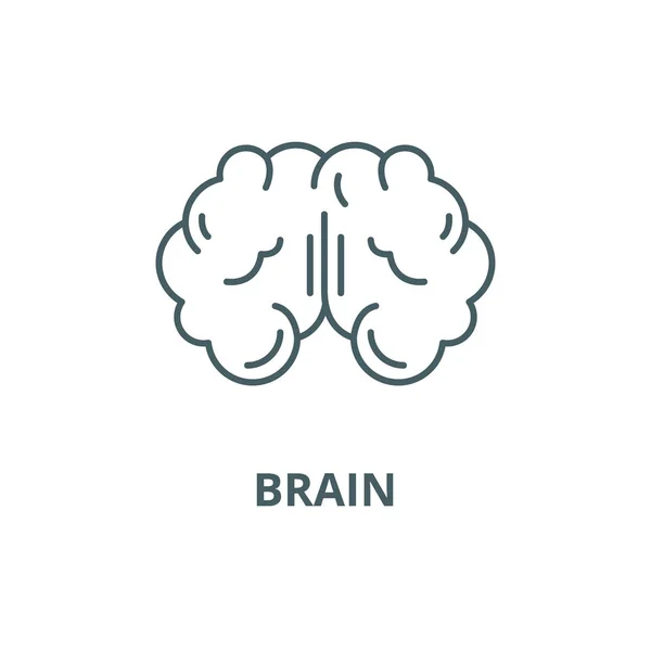 Icono de línea cerebral, vector. Signo de contorno cerebral, símbolo conceptual, ilustración plana — Archivo Imágenes Vectoriales