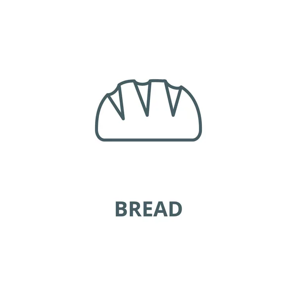 Icône de ligne de pain, vecteur. Panneau de contour de pain, symbole de concept, illustration plate — Image vectorielle