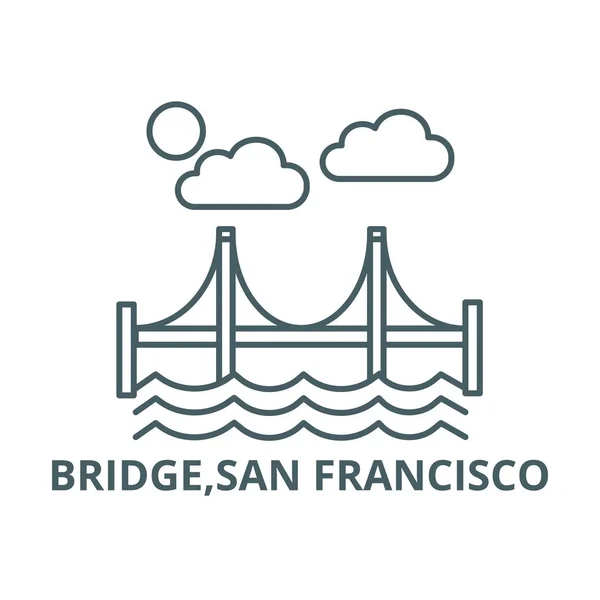 Můstek, ikona San Franciska, vektor. Most, značka v San Franciscu, symbol konceptu, plochá ilustrace — Stockový vektor