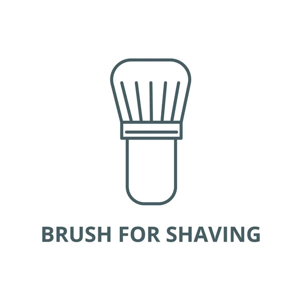 Escova para ícone de linha de barbear, vetor. Escova para barbear o sinal do esboço, símbolo do conceito, ilustração lisa — Vetor de Stock
