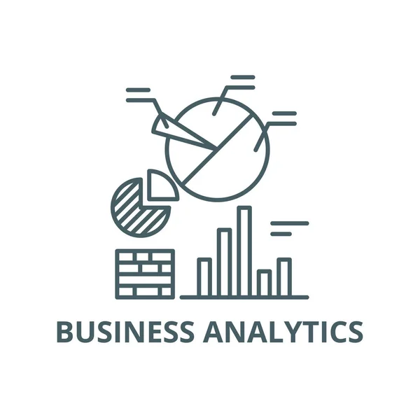 Business Analytics vonal ikon, vektor. Üzleti Analytics vázlatjel, koncepciószimbólum, lapos illusztráció — Stock Vector