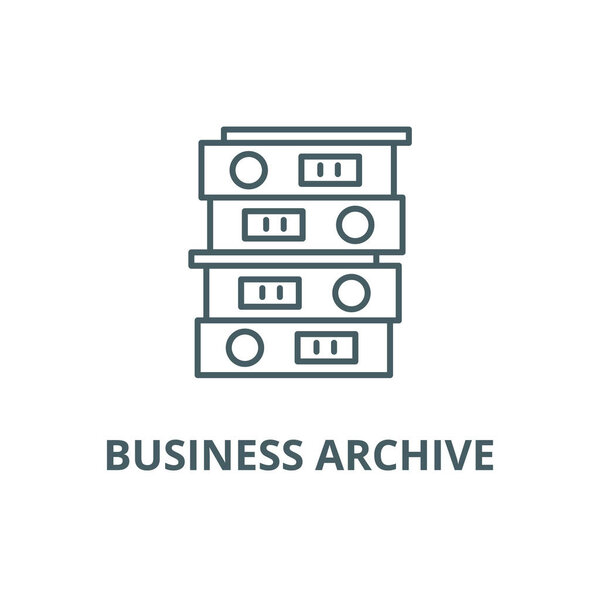 Значок бизнес-архива, вектор. Набросок бизнес-архива, символ концепции, плоская иллюстрация
