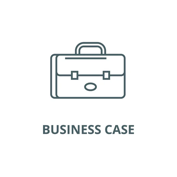 Business Case, portfolio Sign line icoon, Vector. Business Case, portfolio teken schets teken, concept symbool, platte illustratie — Stockvector