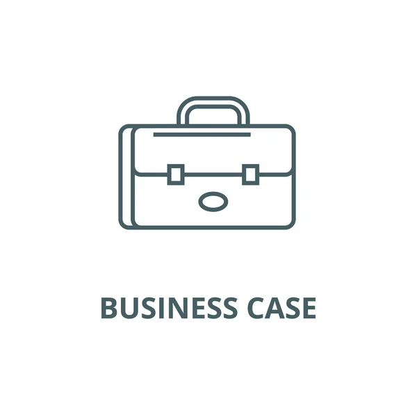 Business Case, portfolio lijn icoon, Vector. Business Case, portfolio schets teken, concept symbool, platte illustratie — Stockvector