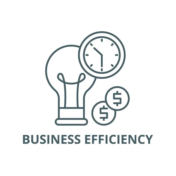 Business efficiency line icon, vector. Business efficiency outline sign, concept symbol, flat illustration — Stock Vector