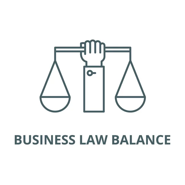 商业法平衡木图标, 向量。商业法平衡轮廓标志, 概念标志, 平面插图 — 图库矢量图片