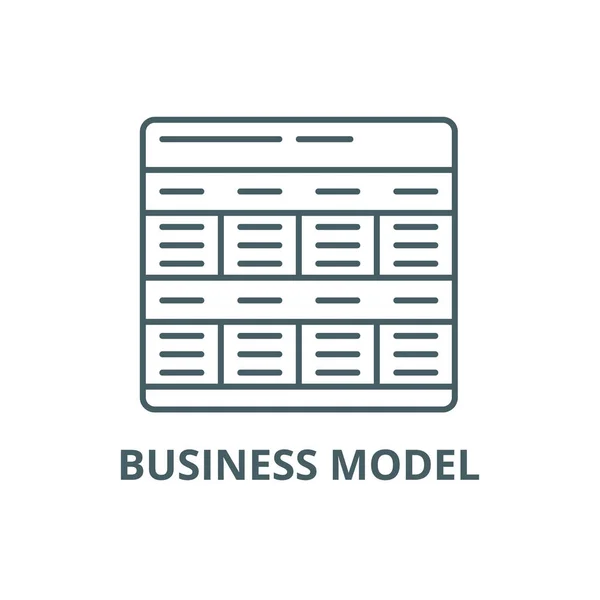 Icona della linea del modello di business, vettore. Modello di business segno di contorno, simbolo del concetto, illustrazione piatta — Vettoriale Stock