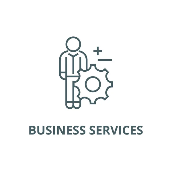 Business Services Line Symbol, Vektor. Unternehmensdienstleistungen Umriss Zeichen, Konzept Symbol, flache Abbildung — Stockvektor