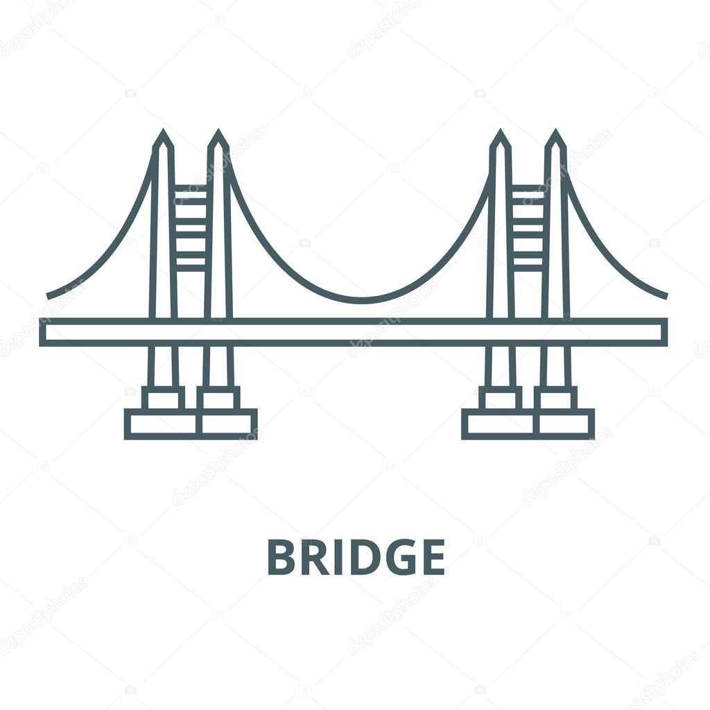 Bridge line icon, vector. Bridge outline sign, concept symbol, flat illustration