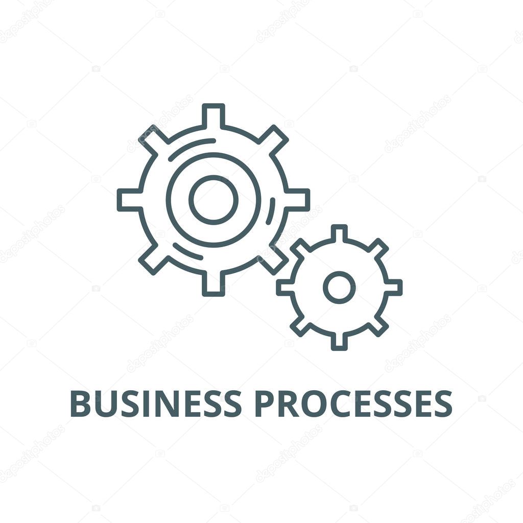 Business processes line icon, vector. Business processes outline sign, concept symbol, flat illustration