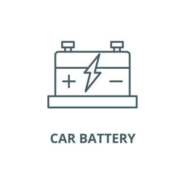 Araba pil hattı simgesi, vektör. Araba pil anahat işareti, kavramı sembolü, düz illüstrasyon
