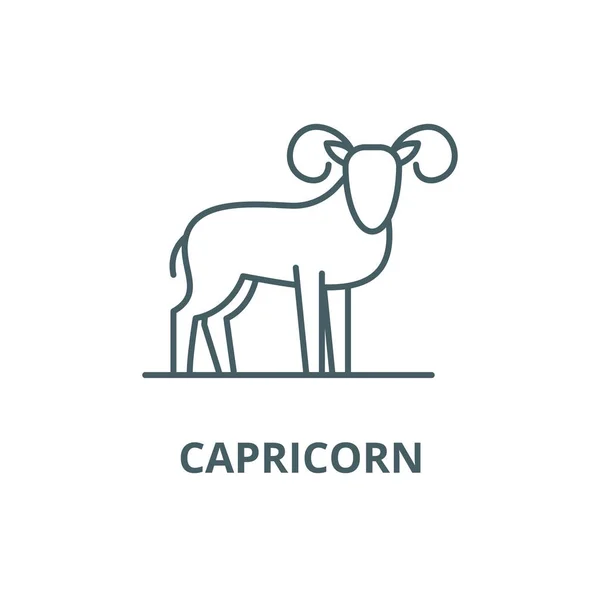 Capricorn line icon, vector. Capricorn outline sign, concept symbol, flat illustration — Stock Vector