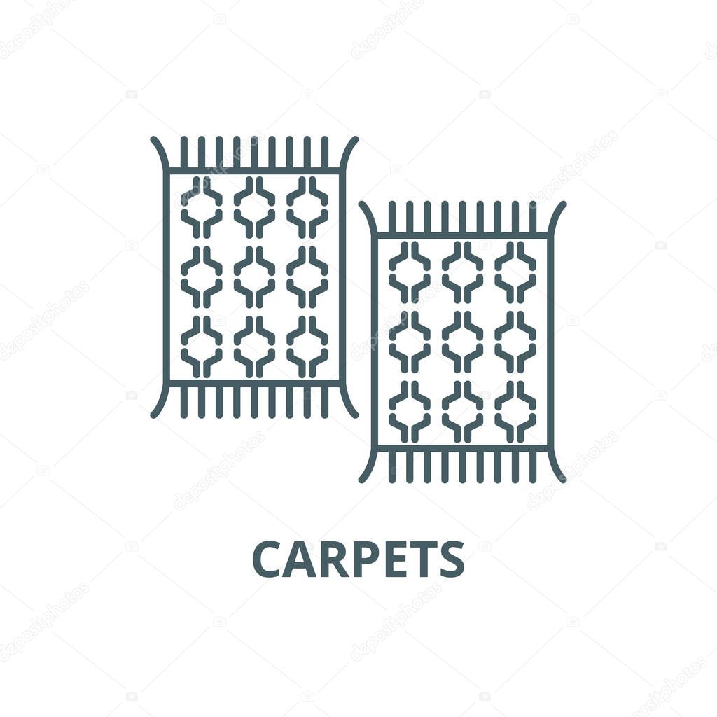 Carpets line icon, vector. Carpets outline sign, concept symbol, illustration