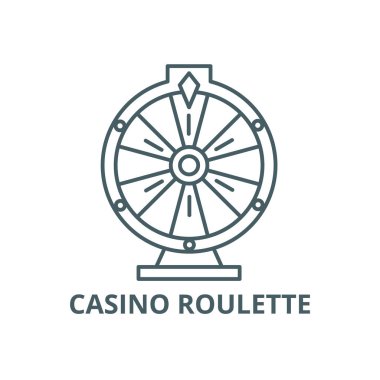 Casino Rulet hattı simgesi, vektör. Casino Rulet anahat işareti, kavramı sembolü, düz illüstrasyon