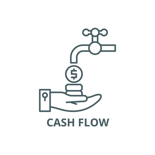 Cash flow line icon, vector. Cash flow outline sign, concept symbol, flat illustration