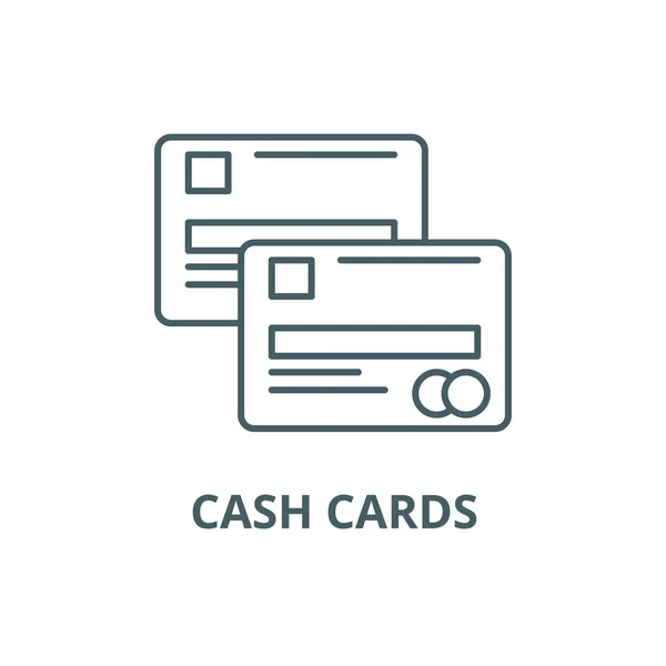 Cash cards line icon, vector. Cash cards outline sign, concept symbol, flat illustration