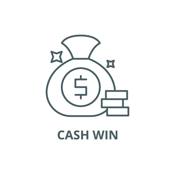 Cash win line icon, vector. Cash win outline sign, concept symbol, flat illustration