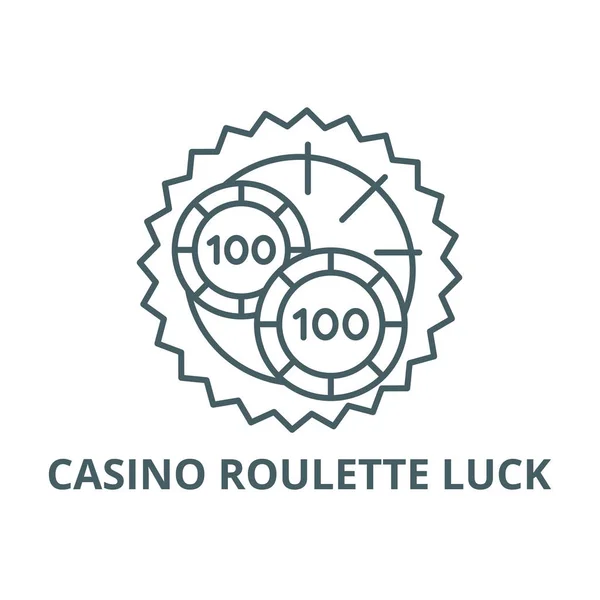 Casino Roulette tur linje ikon, vektor. Casino Roulette tur kontur tecken, koncept symbol, platt illustration — Stock vektor