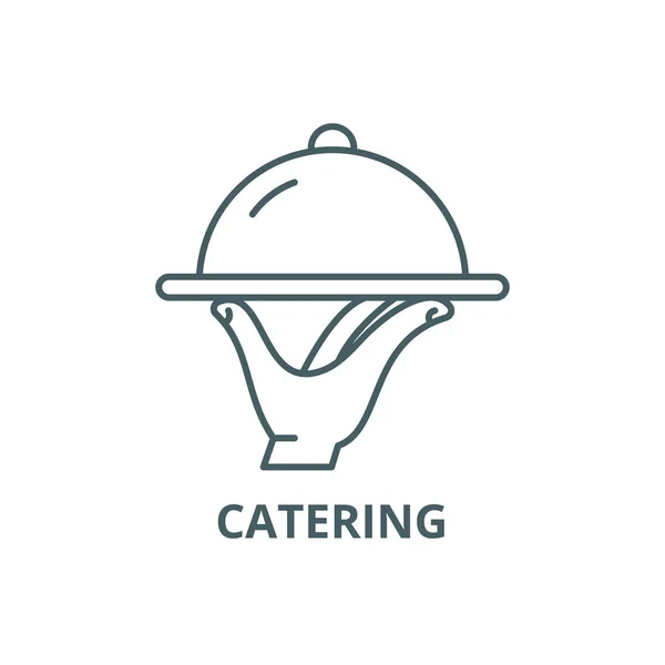 Icono de línea de catering, vector. Esquema de catering signo, símbolo de concepto, ilustración plana — Archivo Imágenes Vectoriales