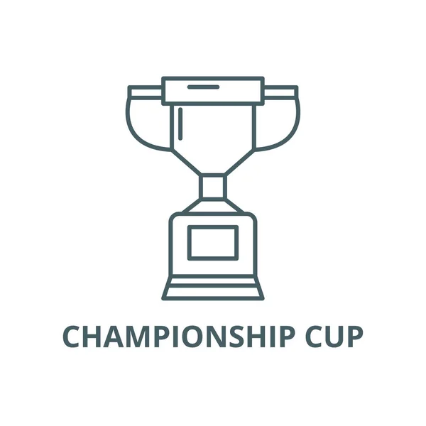 Icona della coppa del campionato, vettore. Campionato coppa segno contorno, simbolo del concetto, illustrazione piatta — Vettoriale Stock
